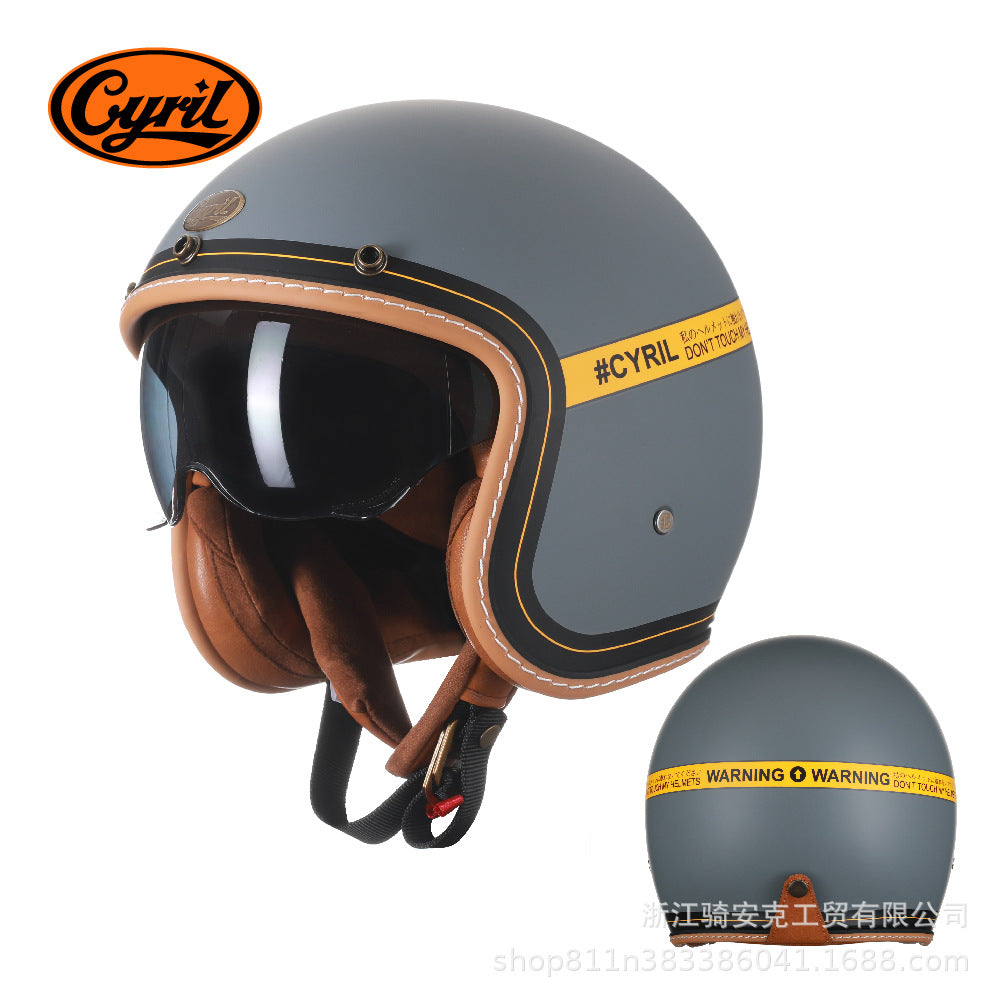 Cyril Vintage Motorcycle Half Helmet for All Seasons