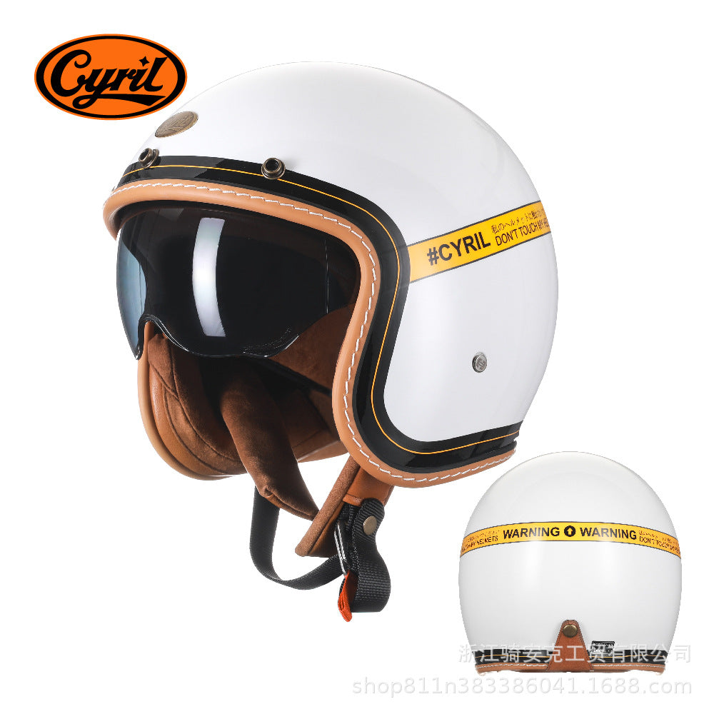 Cyril Vintage Motorcycle Half Helmet for All Seasons