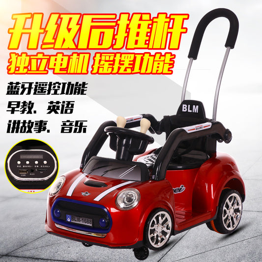 Children&#039;s Electric Car Music Four-wheel Dual-drive Car Stroller Baby Electric Toy Car Sittable Remote Control Car Wholesale