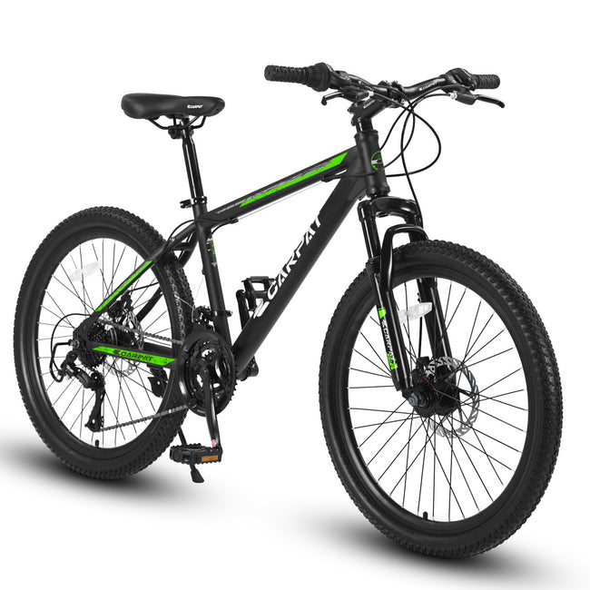 S26102 26 Inch Mountain Bike, Shimano 21 Speeds with Mechanical Disc Brakes, High-Carbon Steel Frame, Suspension MTB Bikes Mountain Bicycle for Adult & Teenagers Main Image