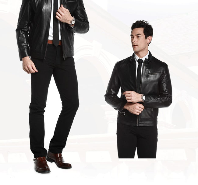 Men's leather leather jacket Main Image