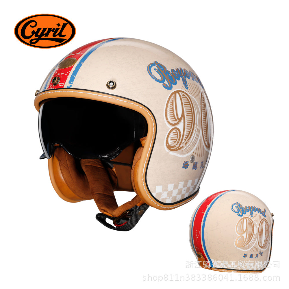 Cyril Vintage Motorcycle Half Helmet for All Seasons