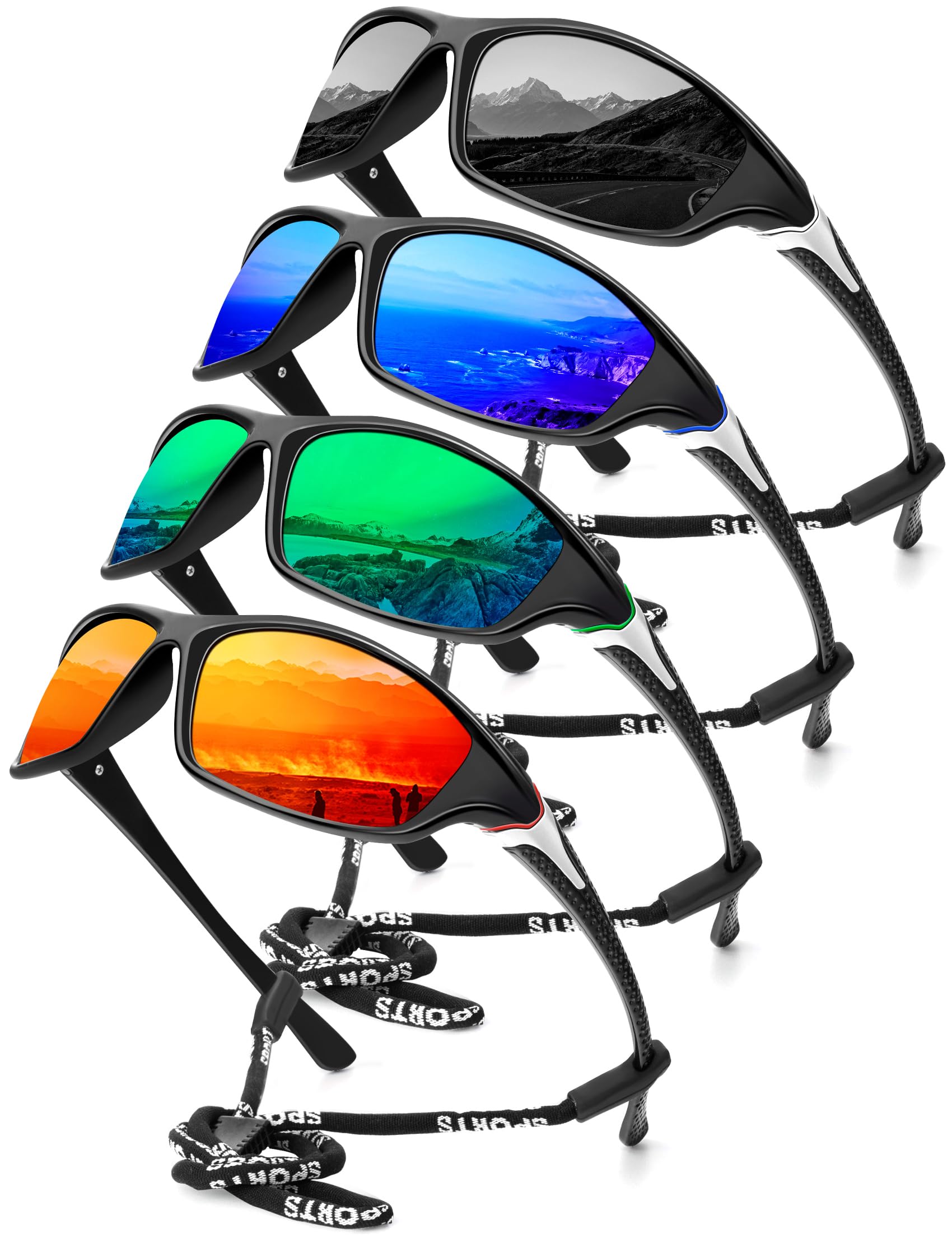 KALIYADI Polarized Sunglasses-Men Sports Sunglassses: Mens Sunglasses with UV Protection for Fishing Driving Cycling Running