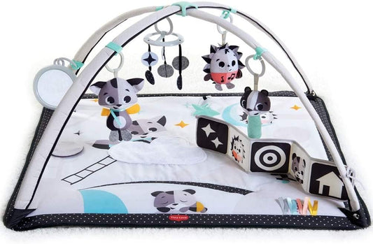 Tiny Love Black & White Gymini, 2-in-1 Musical Baby Play Mat, 0+ Months, Baby Play Gym, 18 Activities, Interactive Musical Toy, High Contrast Baby Book, Adjustable Arches, Magical Tales