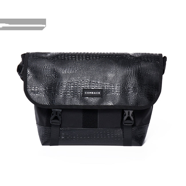 Comepack all black fashion large fashion postman bag Main Image