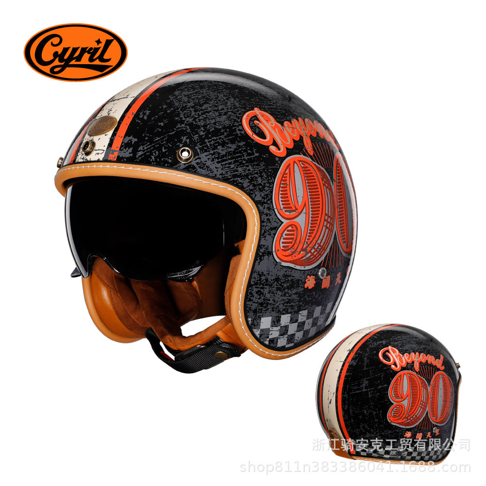 Cyril Vintage Motorcycle Half Helmet for All Seasons