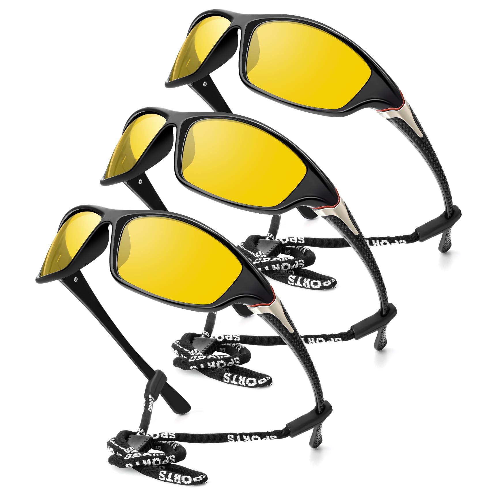 QALLY Polarized-Sunglasses-Men Sports Mens-Sunglasses: Sun-Glasses with UV400 Protection for Driving Golf Fishing Running