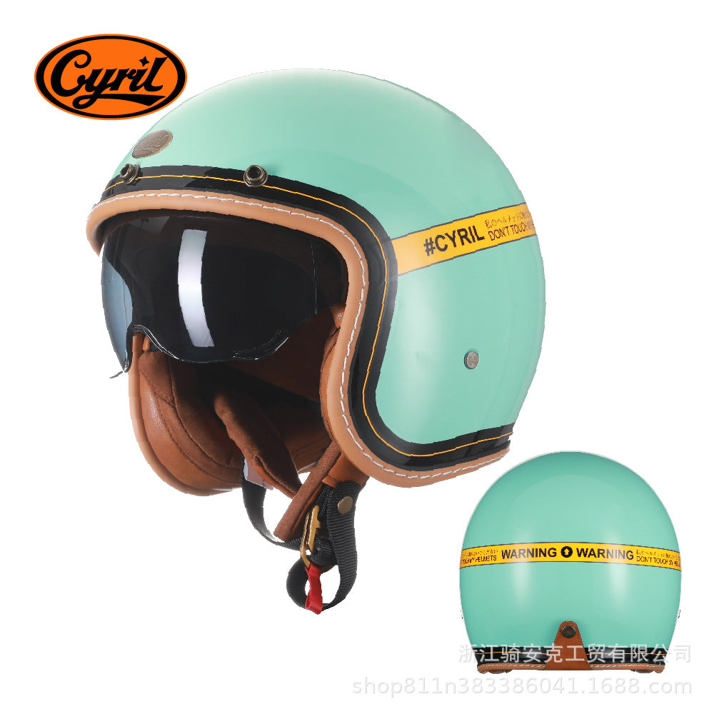Cyril Vintage Motorcycle Half Helmet for All Seasons