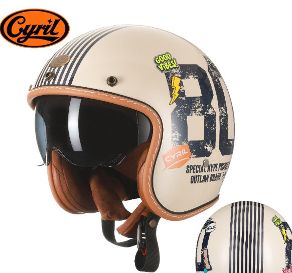 Cyril Vintage Motorcycle Half Helmet for All Seasons
