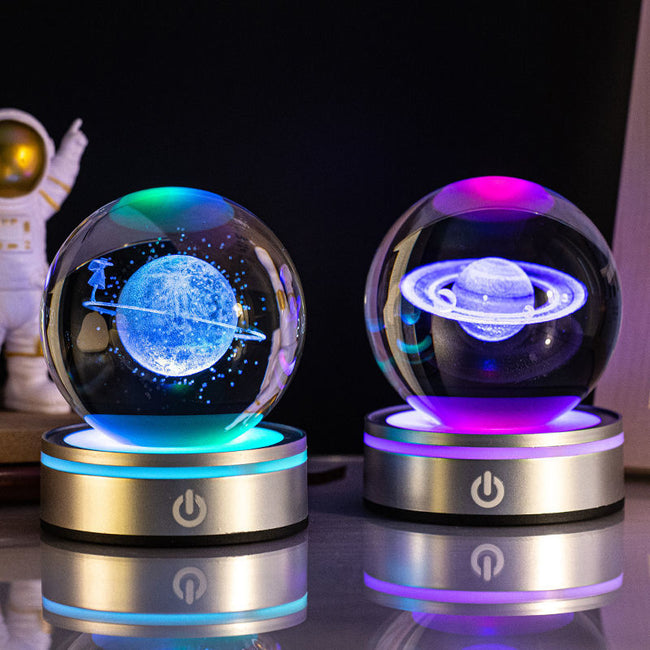 Creative 3D Inner Carving Luminous Crystal Ball Colorful Gradient Small Night Lamp Home Decorations Gifts Selection Main Image