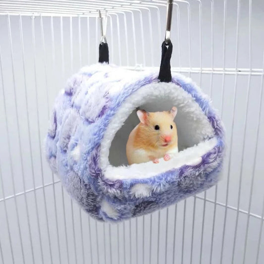 Hamster House Warm Soft Beds And Houses Rodent Cage Printed Hammock for Rats Cotton Guinea Pig Accessories Small Animal