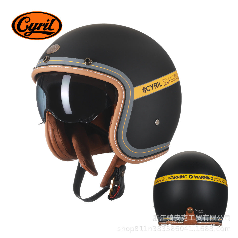Cyril Vintage Motorcycle Half Helmet for All Seasons