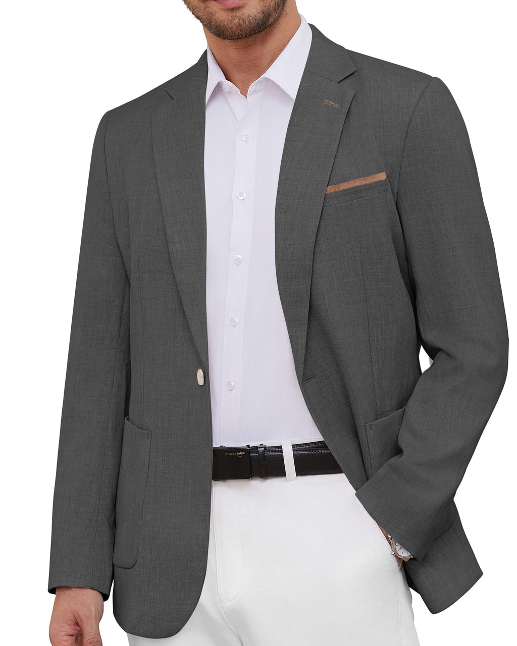WULFUL Mens Casual Sport Coat Blazer Lightweight One Button Suit Jackets