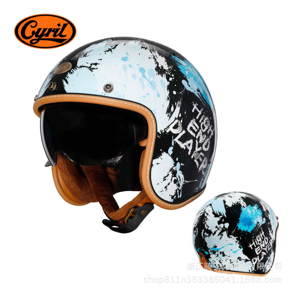 Cyril Vintage Motorcycle Half Helmet for All Seasons