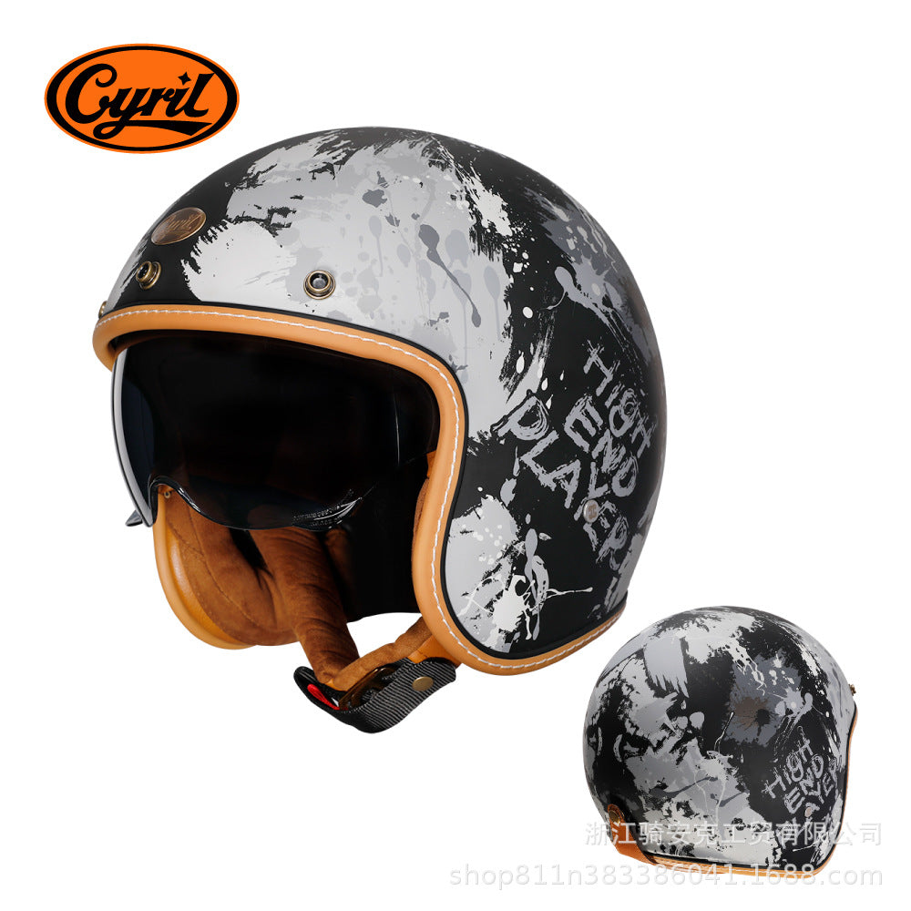 Cyril Vintage Motorcycle Half Helmet for All Seasons
