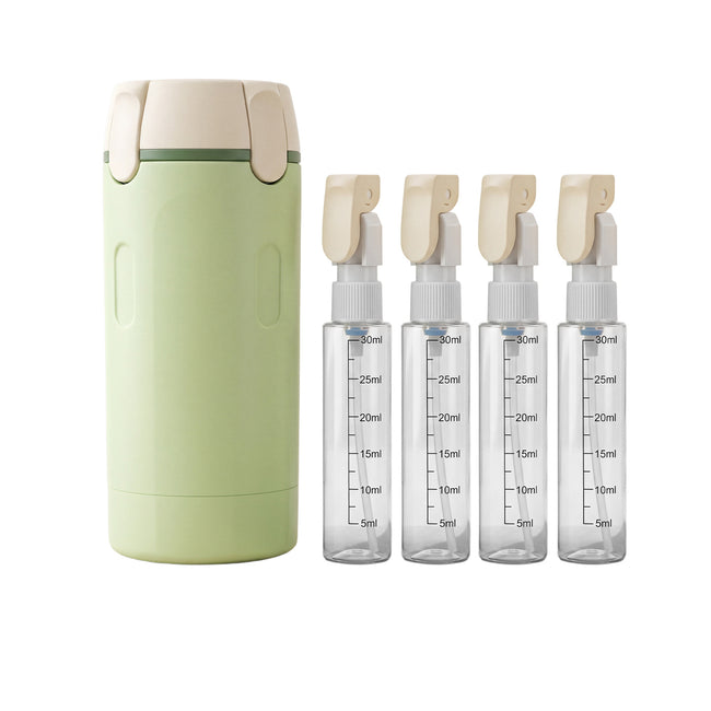 Four In One Refillable Bottle GreenFor Everyday Travel And Personal Care Products Portable And Easy To Store. Main Image