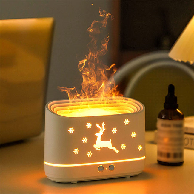 Elk Flame Humidifier Diffuser Mute Household Atmosphere Lamp Christmas Home Decorations Main Image