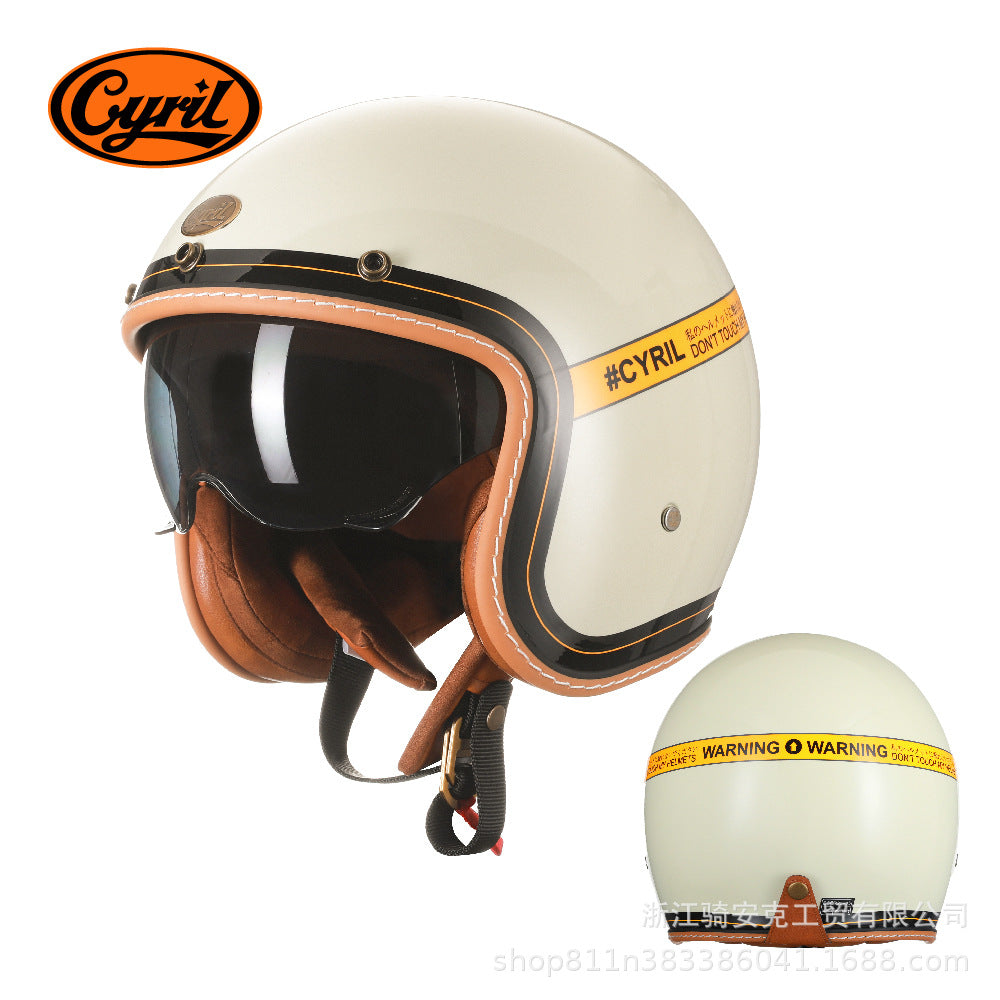 Cyril Vintage Motorcycle Half Helmet for All Seasons