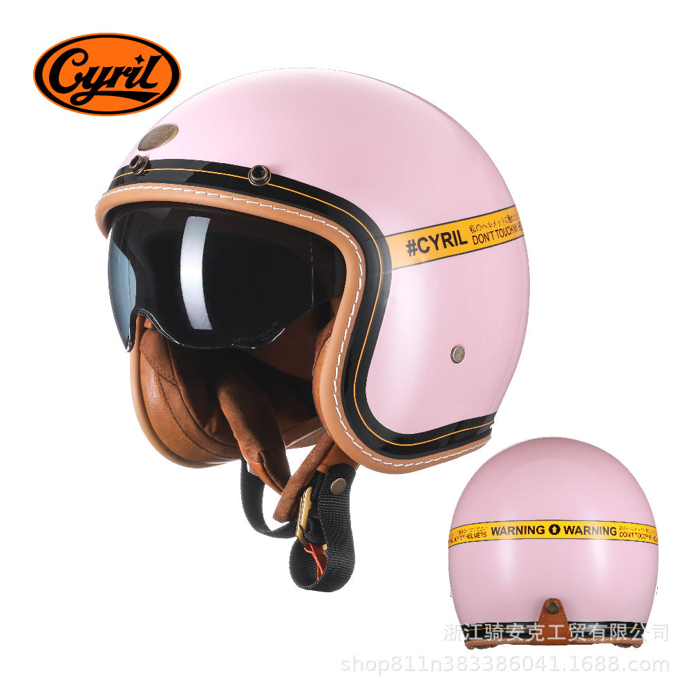 Cyril Vintage Motorcycle Half Helmet for All Seasons