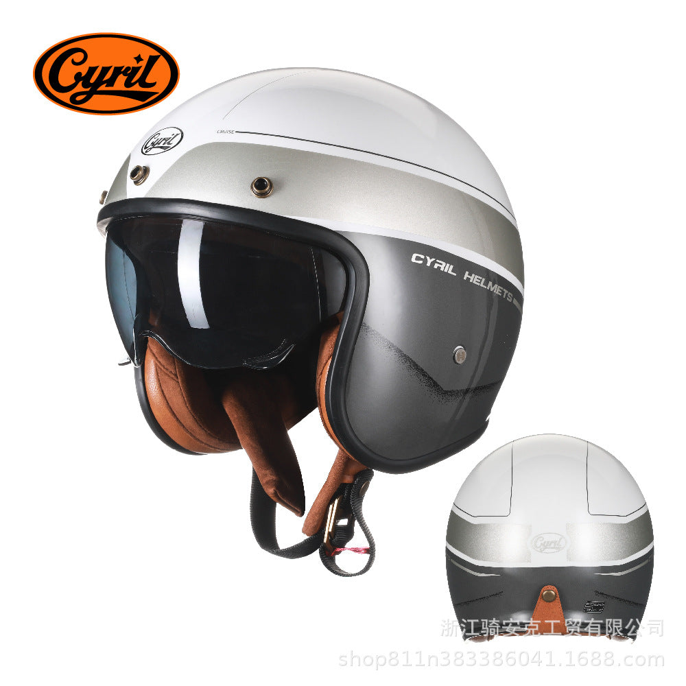 Cyril Vintage Motorcycle Half Helmet for All Seasons
